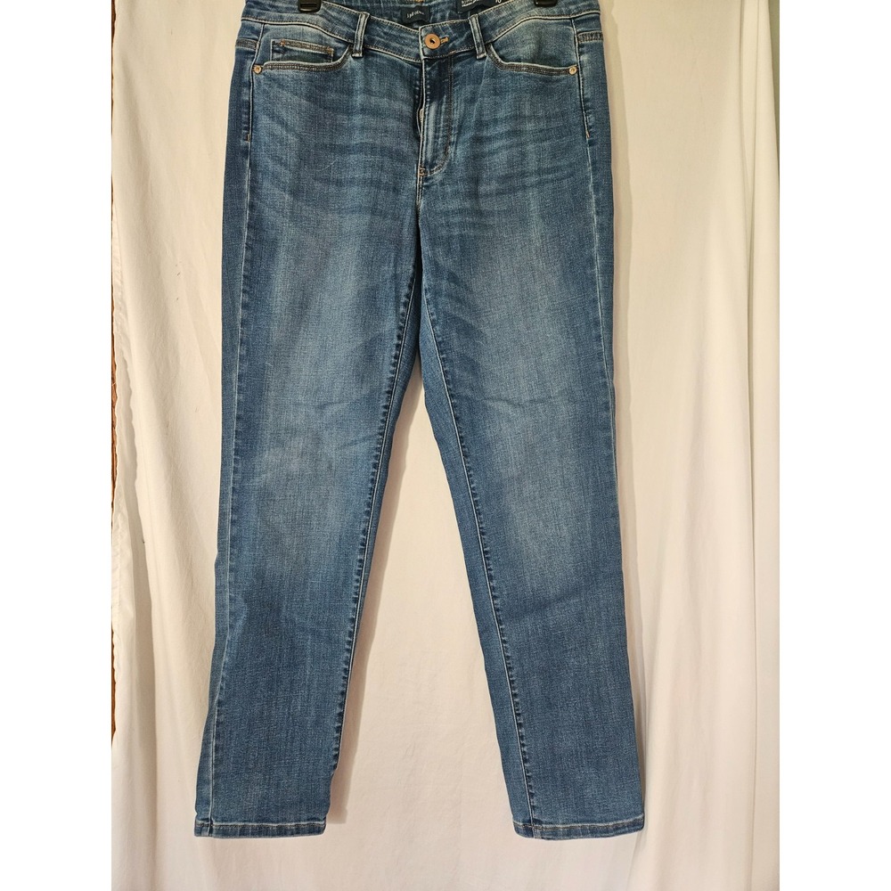 J. Jill Boyfriend Jeans Women's 10 Blue Denim Straight Leg Ankle